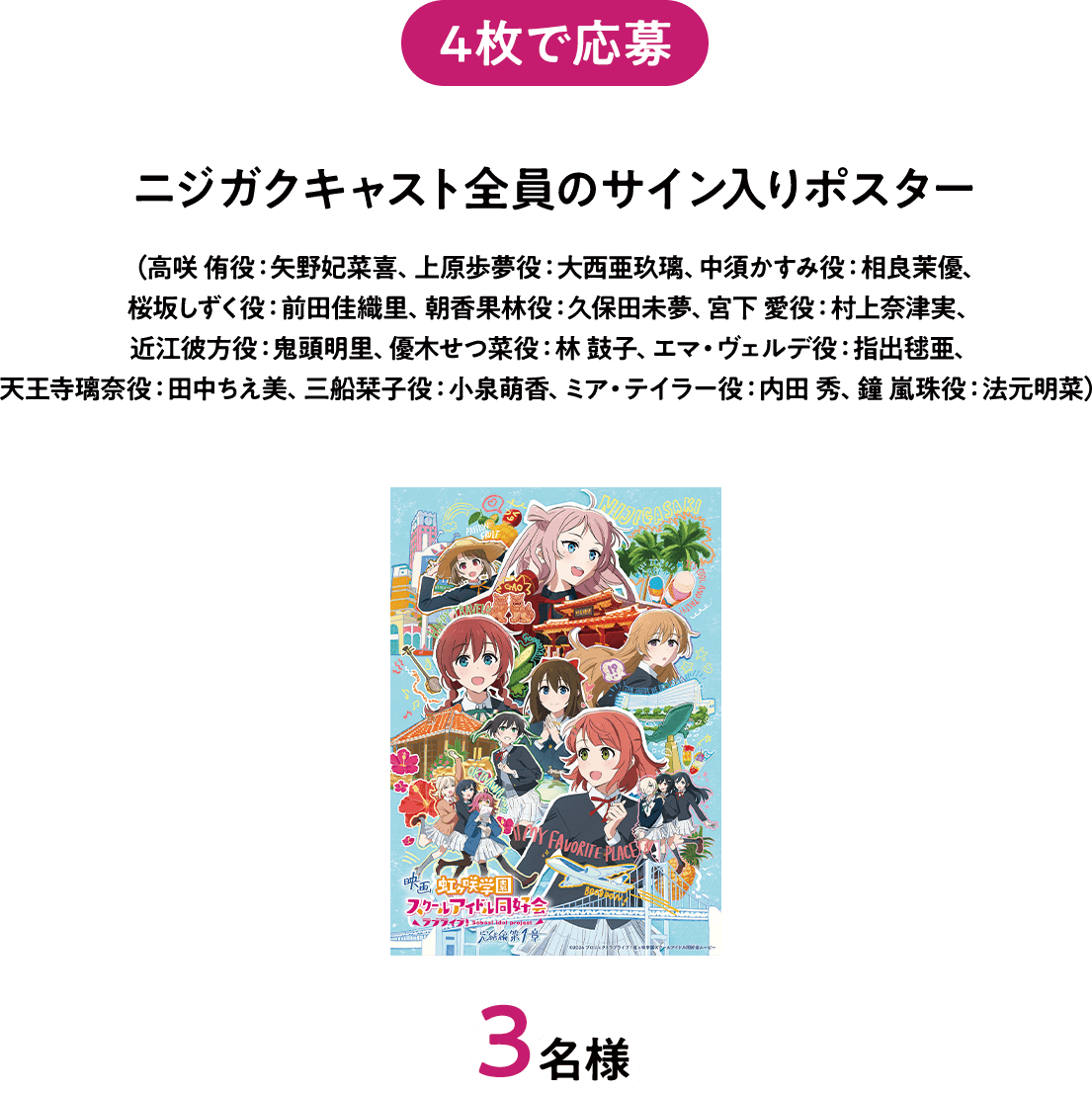 ニジガクキャスト全員のサイン入りポスター